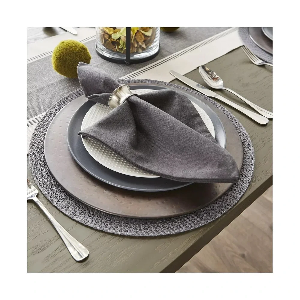Woven Collection‎ Round Braided Floral Placemat Set, 15